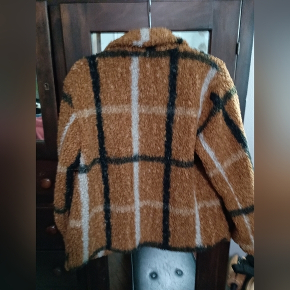 Stoosh Womens Teddy Plush Plaid Coat Jacket Size_Large - Picture 2 of 6